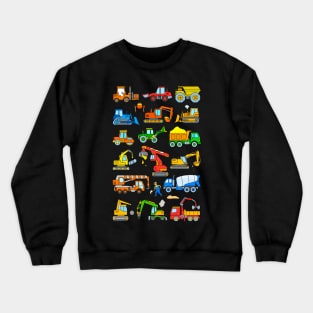 Construction Truck Excavator Crewneck Sweatshirt